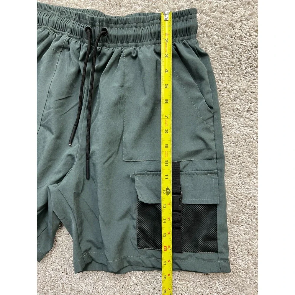 Athletex - Men's Workout Shorts - S - Green, Pockets